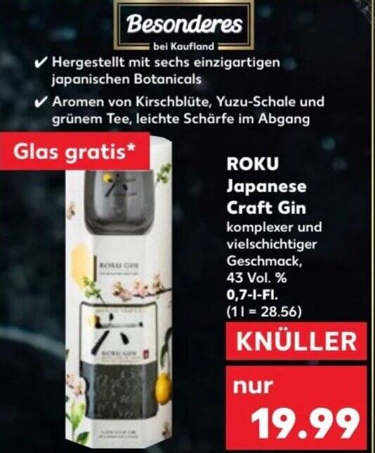 ROKU Japanese Craft Gin 0,7 LFl. Angebot bei Kaufland