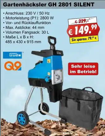 Stabilo Fachmarkt Güde Gartenhäcksler GH 2801 Silent Angebot