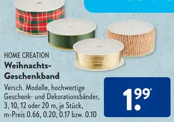 Aldi Süd HOME CREATION Weihnachts Geschenkband Angebot