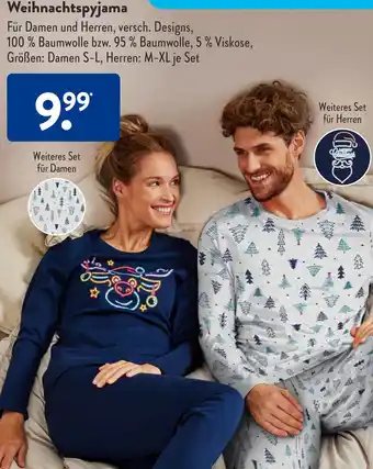 Aldi Süd UP2FASHION Weihnachtspyjama Angebot