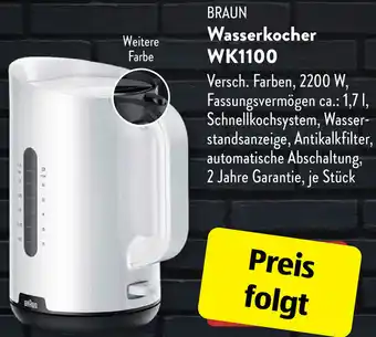 Aldi Süd BRAUN Wasserkocher WK1100 Angebot