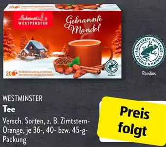 Aldi Süd WESTMINSTER Tee 36/40/45 g Packung Angebot