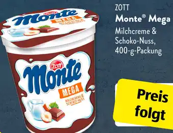 Aldi Süd ZOTT Monte Mega 400 g Packung Angebot