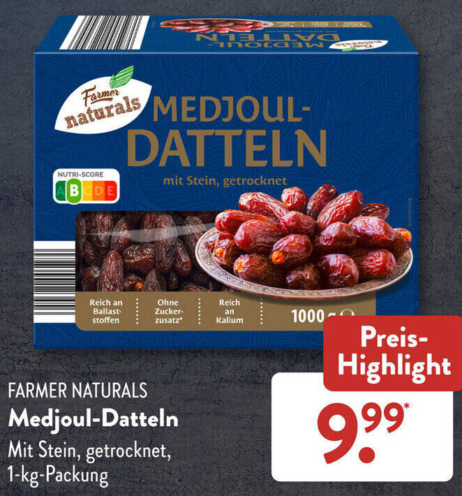 FARMER NATURALS MedjoulDatteln 1 kg Packung Angebot bei Aldi Süd