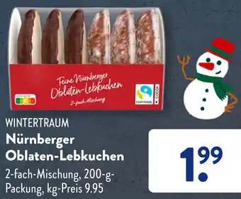 Aldi Süd WINTERTRAUM Nürnberger Oblaten-Lebkuchen 200 g Packung Angebot