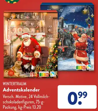 Aldi Süd WINTERTRAUM Adventskalender 75 g Packung Angebot