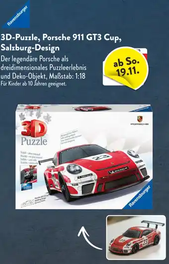 Aldi Süd Ravensburger 3D-Puzzle, Porsche 911 GT3 Cup, Salzburg-Design Angebot