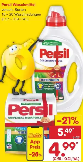 Netto Marken-Discount Persil Waschmittel 16-20 Waschladungen Angebot