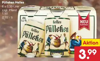 Netto Marken-Discount Pülleken Helles 6 x 0,33 Liter Angebot