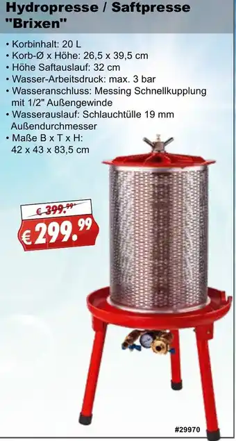 Stabilo Fachmarkt Hydropresse/Saftpresse Brixen Angebot