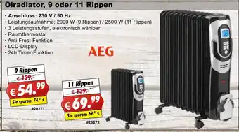 Stabilo Fachmarkt AEG Ölradiator, 9 oder 11 Rippen Angebot