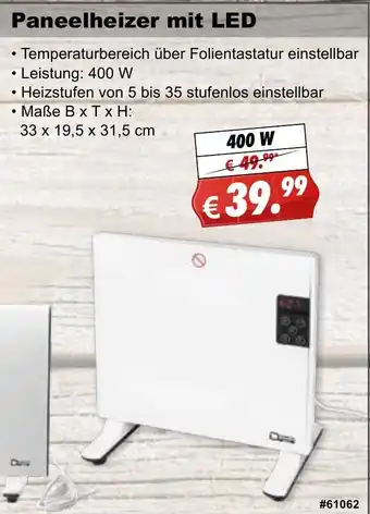 Stabilo Fachmarkt Paneelheizer mit LED Angebot