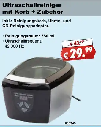 Stabilo Fachmarkt Ultraschallreiniger mit Korb + Zubehör Angebot