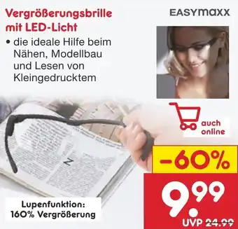 Netto Marken-Discount Easymaxx Vergrößerungsbrille mit LED-Licht Angebot