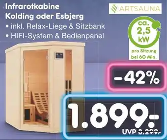 Netto Marken-Discount ARTSAUNA Infrarotkabine Kolding oder Esbjerg Angebot