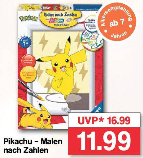 Pikachu - Malen nach Zahlen Angebot bei Famila Nord West