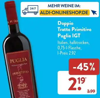 Aldi Süd Doppio Tratto Primitivo Puglia IGT 0,75 L Flasche Angebot