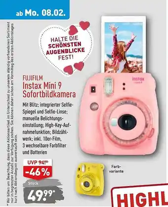 Aldi Nord Fujifilm Instax Mini 9 Sofortbildkamera Angebot