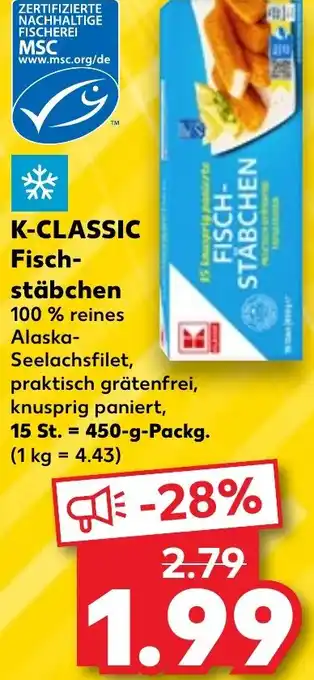 Kaufland K-CLASSIC Fischstäbchen 450 g Packg. Angebot