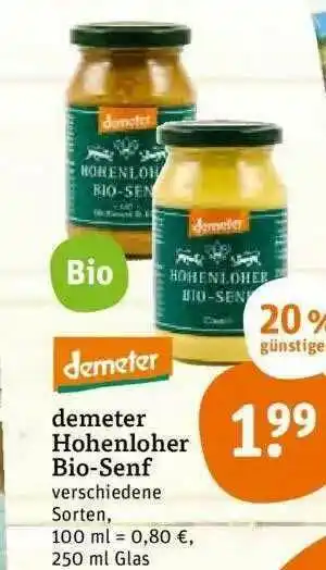 tegut Demeter Hohenloher Bio-senf Angebot