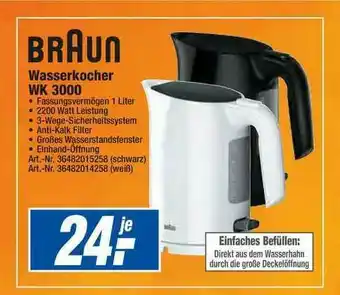 expert Techno Land Braun Wasserkocher Wk 3000 Angebot