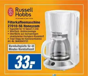 expert Techno Land Russell Hobbs Filterkaffeemaschine 27010-56 Honeycom Angebot