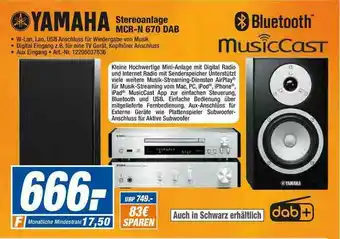 expert Techno Land Yamaha Stereoanlage Mcr-n 670 Dab Musiccast Angebot