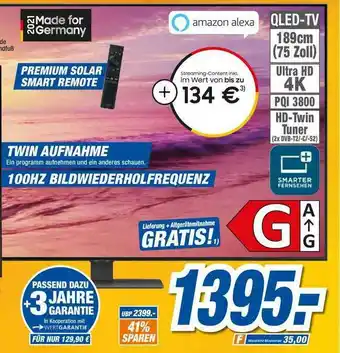 expert Techno Land Qled-tv 75 Zoll Ultra-hd 4k Angebot