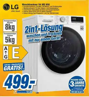 expert Techno Land Lg Wäschetrockner V4 Wd850 Angebot