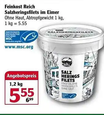 Globus Feinkost Reich Salzheringsfilets Im Eimer Angebot