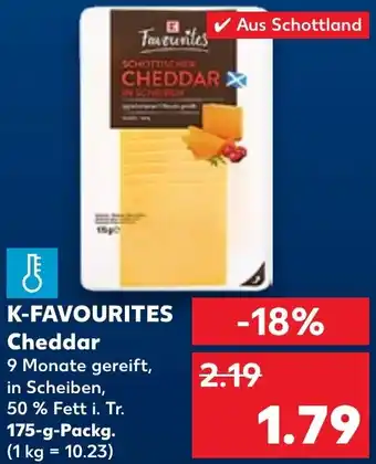 Kaufland K-FAVOURITES Cheddar 175 g Packg. Angebot