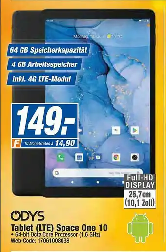 expert Octomedia Oldys Tablet (lte) Space One 10 Angebot