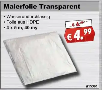 Stabilo Fachmarkt Malerfolie Transparent Angebot