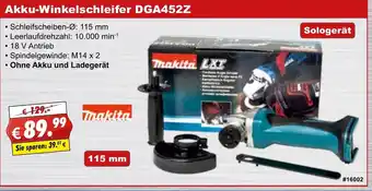 Stabilo Fachmarkt Makita Akku Winkelschleifer DGA452Z Angebot