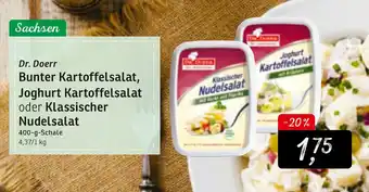 KONSUM Dr. Doerr Bunter Kartoffelsalat, Joghurt Kartoffelsalat oder Klassischer Nudelsalat 400g Angebot