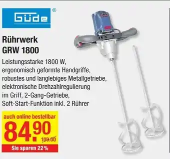 V Baumarkt Güde Rührwerk GRW 1800 Angebot