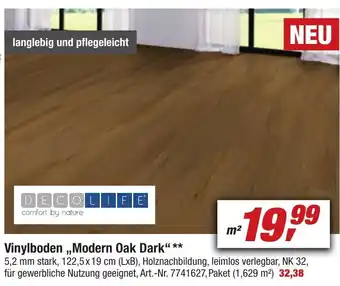 toom Baumarkt Vinylboden Modern Oak Dark Angebot