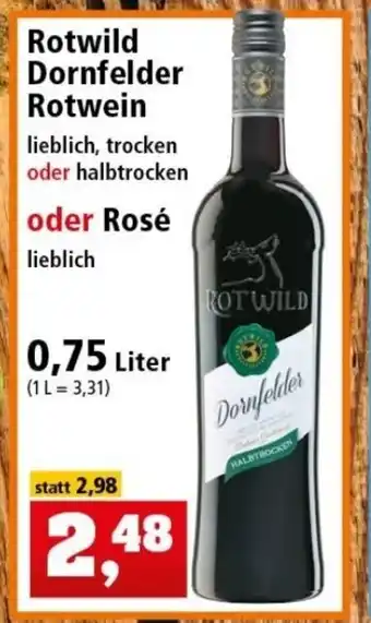 Thomas Philipps Rotwild Dornfelder Rotwein 0,75L Angebot