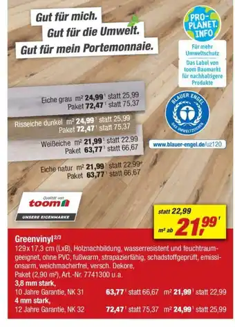 toom Baumarkt toom Greenvinyl Angebot