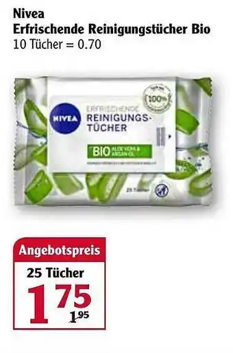 Globus Nivea Erfrischende Reinigungstücher Bio Angebot