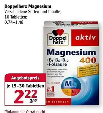 Globus Doppelherz Magnesium Angebot