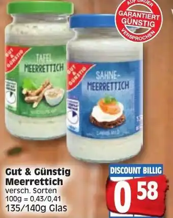 Edeka Gut & Günstig Meerrettich 135/140g Angebot