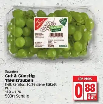 Edeka Gut & Günstig Tafeltrauben 500g Angebot