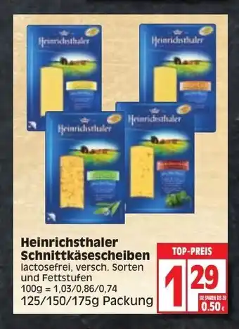 Edeka Heinrichsthaler Schnittkäsescheiben 125/150/175g Angebot