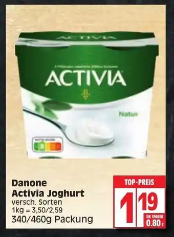 Edeka Danone Activia Joghurt 340/460g Angebot