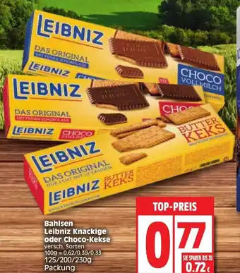 Edeka Bahlsen Leibniz Knackige oder Choco Kekse 125/200/230g Angebot