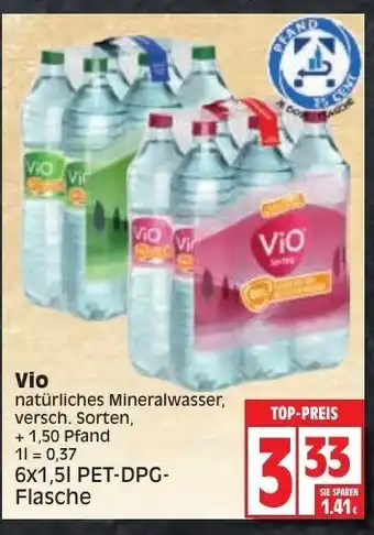 Edeka Vio Natürliches Mineralwasser 6x1,5L Angebot