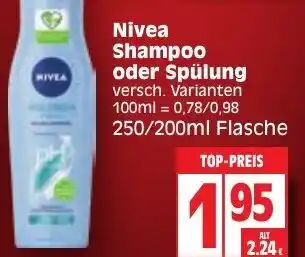 Edeka Nivea Shampoo oder Spülung 200-250ml Angebot