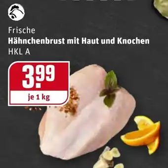 REWE Frische Hähnchenbrust mit Haut und Knochen 1kg Angebot