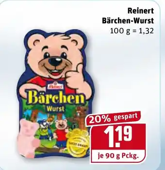 REWE Reinert Bärchen Wurst 90g Angebot